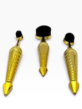 Jessica Simpson Beauty Fiend Gold Makeup Brushes Set Of 3 - NIP